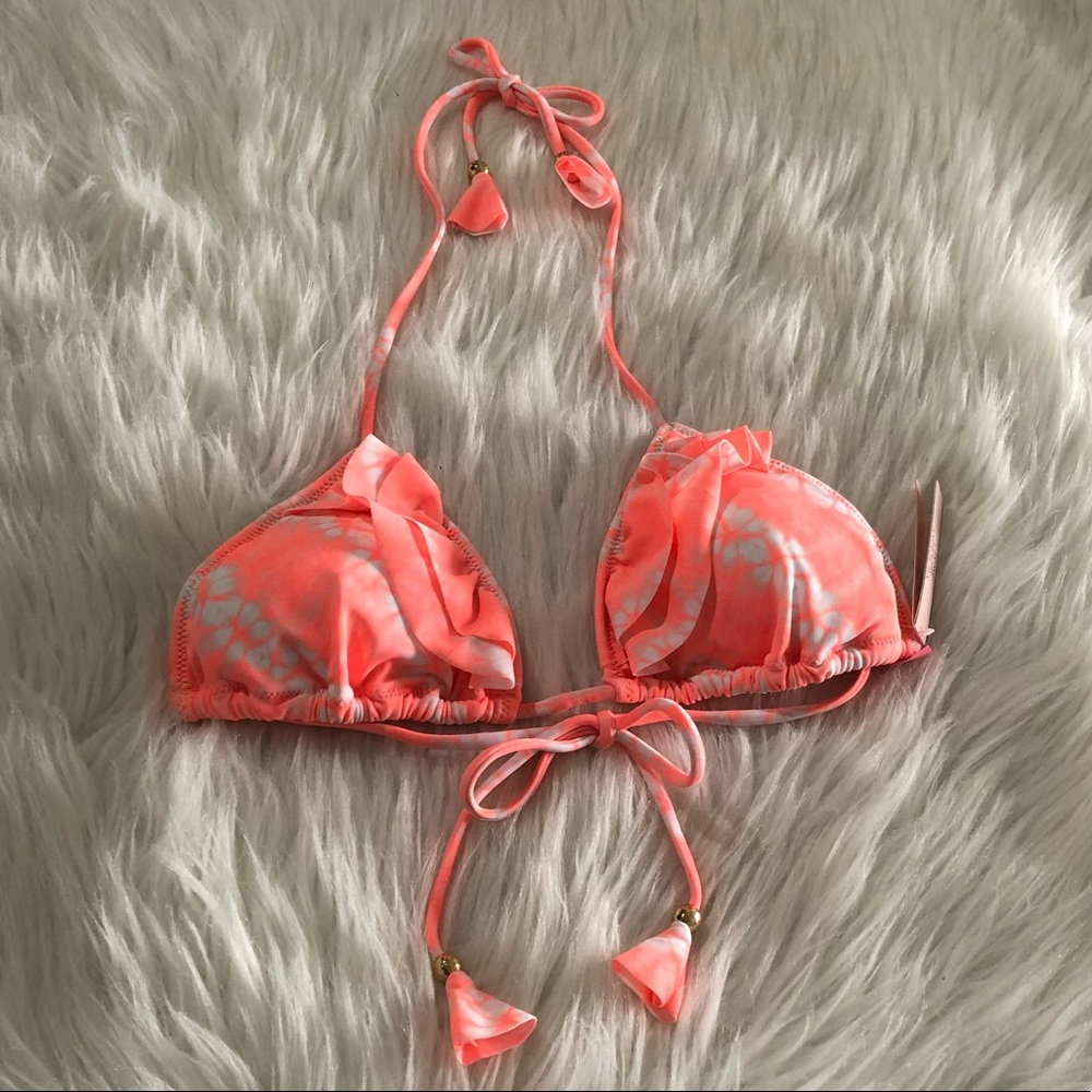 VS Teeny Triangle Flounce Bikini Top Nectar S/M